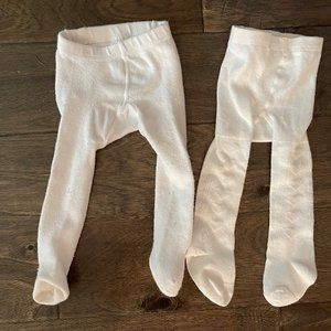Baby White Thick Stockings - Set of 2 - 0 to 6M